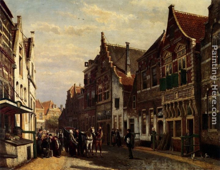 Cornelis Springer De Wijdstraat Te Oudewater Bij Zomer